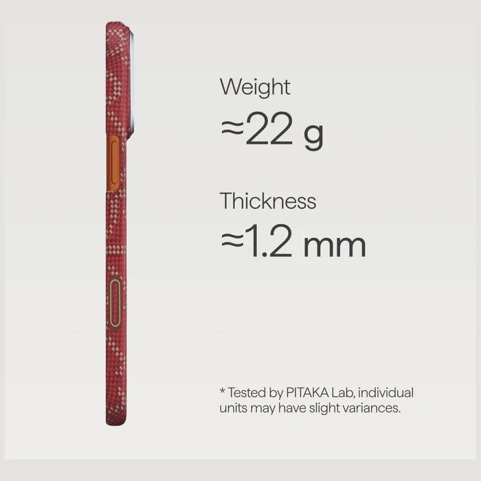 PITAKA Ultra-Slim Monogram MagSafe Apple iPhone 17 Pro Max red gold