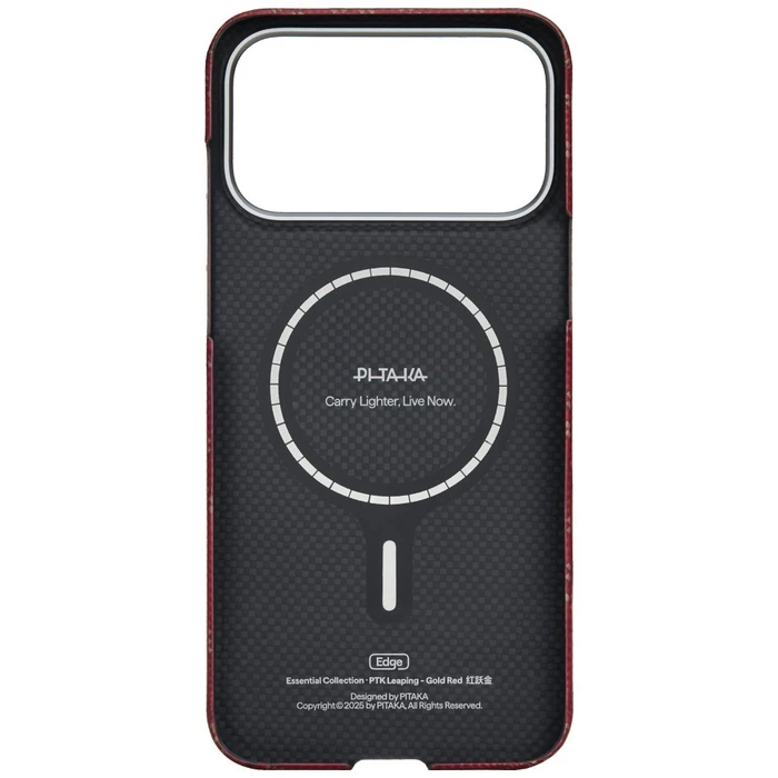 PITAKA Ultra-Slim Monogram MagSafe Apple iPhone 17 Pro Max red gold