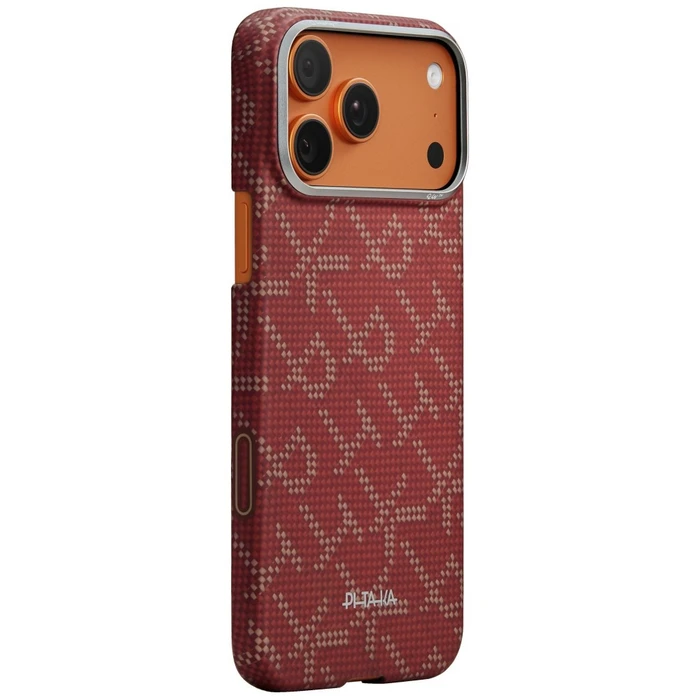 PITAKA Ultra-Slim Monogram MagSafe Apple iPhone 17 Pro red gold