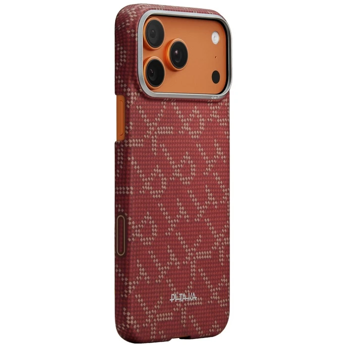 PITAKA Ultra-Slim Monogram MagSafe Apple iPhone 17 Pro red gold