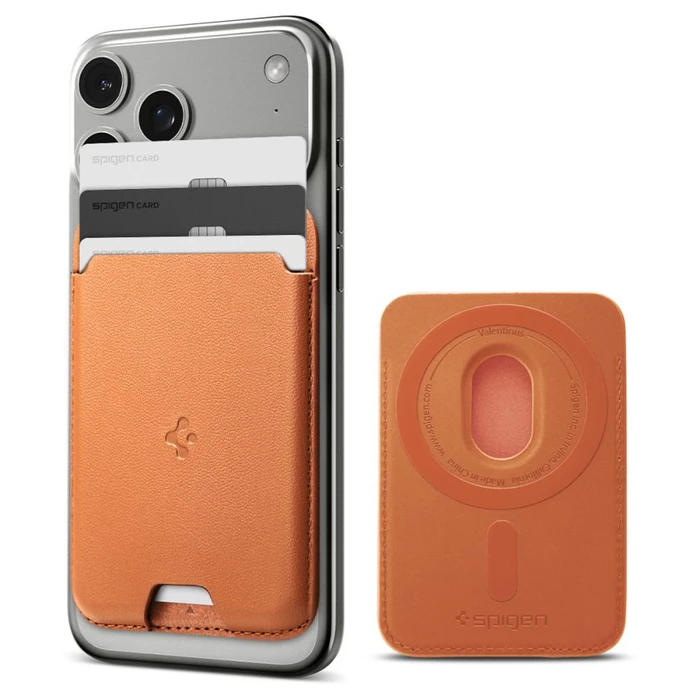 Spigen Valentinus MagSafe Universal Magnetic Card Holder Metallic Orange