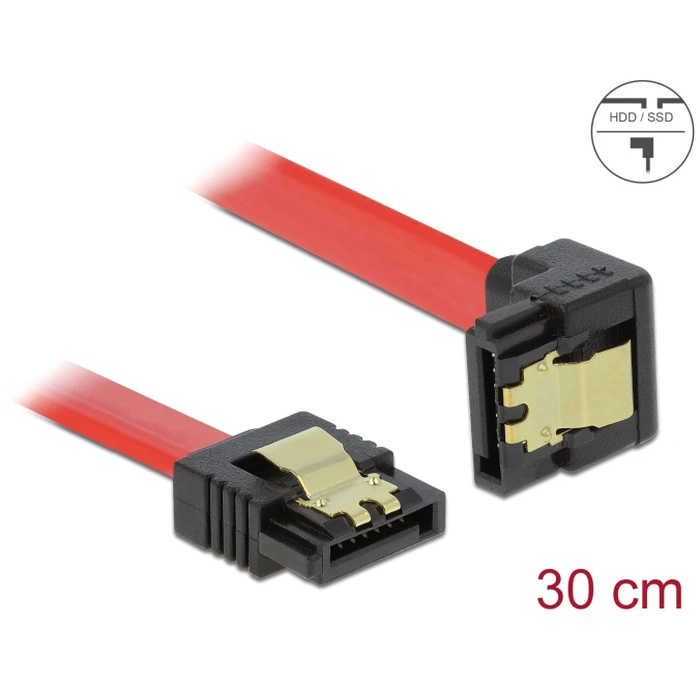 Καλώδιο SATA Delock 83978, γωνιακό, 6Gb/s, 30cm, κόκκινο