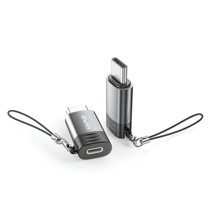 AWEI A12 Lightning / USB-C Adapter grey