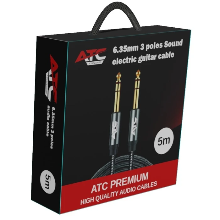 Καλώδιο Ήχου ATC 6.35 ST/ 6.35 ST 3 Poles Electric Guitar 5.0m