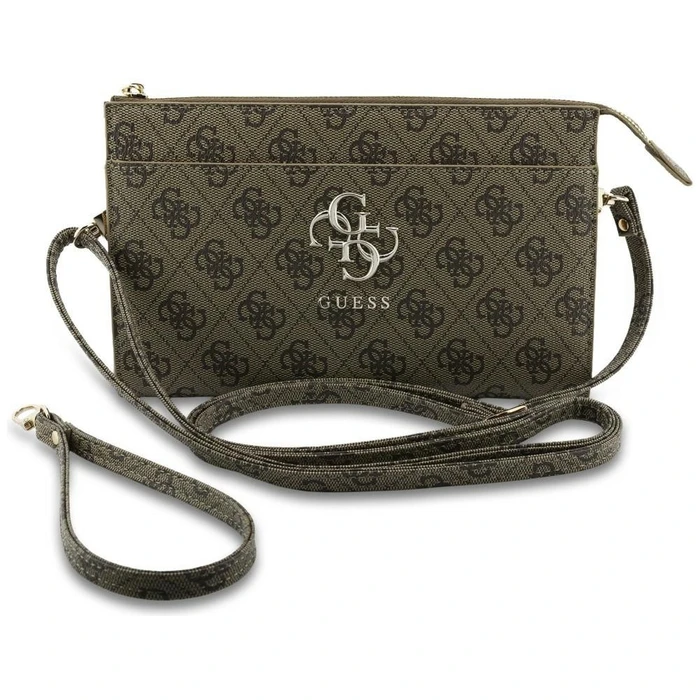 Guess 4G Big Logo clutch bag for phone brown