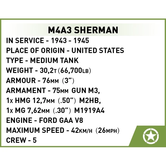 Τουβλάκια Cobi Blocks Historical Collection WWII M4A3 838 elements