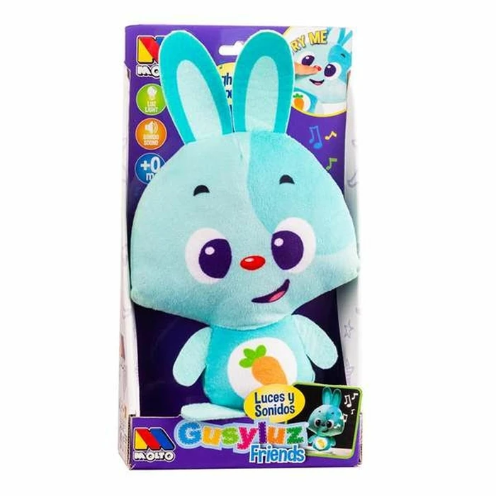 Αρκουδάκι με Ήχο Molt? Gusy luz Baby Bunny Τυρκουάζ 7,5 cm