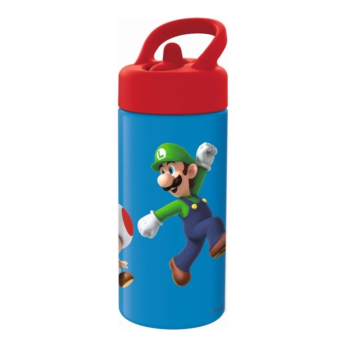Stor Παιδικό Παγούρι Super Mario Πλαστικό με Καλαμάκι Μπλε 410ml 21401