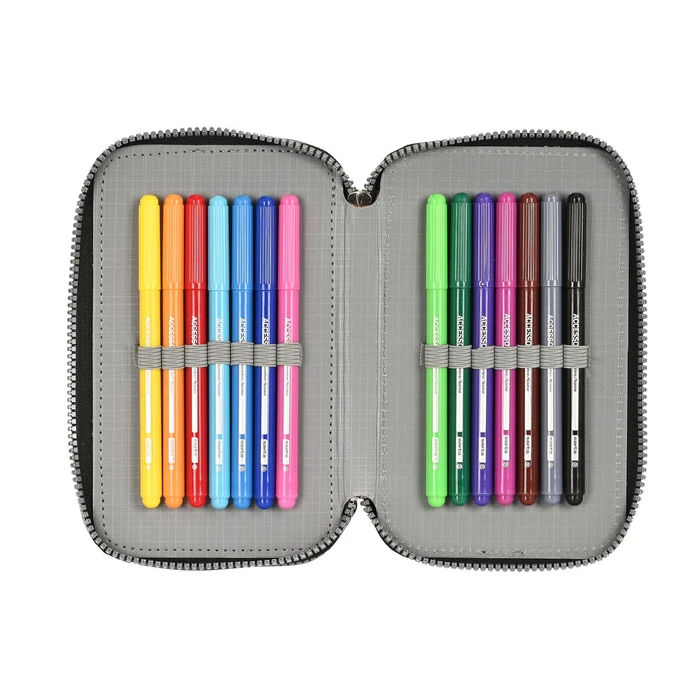 Κασετίνα με Aξεσουάρ Safta Stone Μαύρο 12.5 x 19.5 x 5.5 cm 36 Τεμάχια