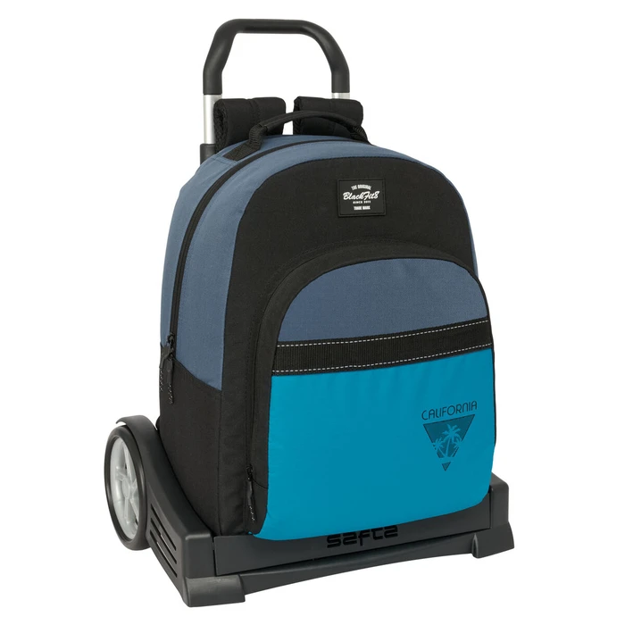 Σχολική Τσάντα με Ρόδες BlackFit8 California Μπλε Μαύρο 32 x 42 x 15 cm