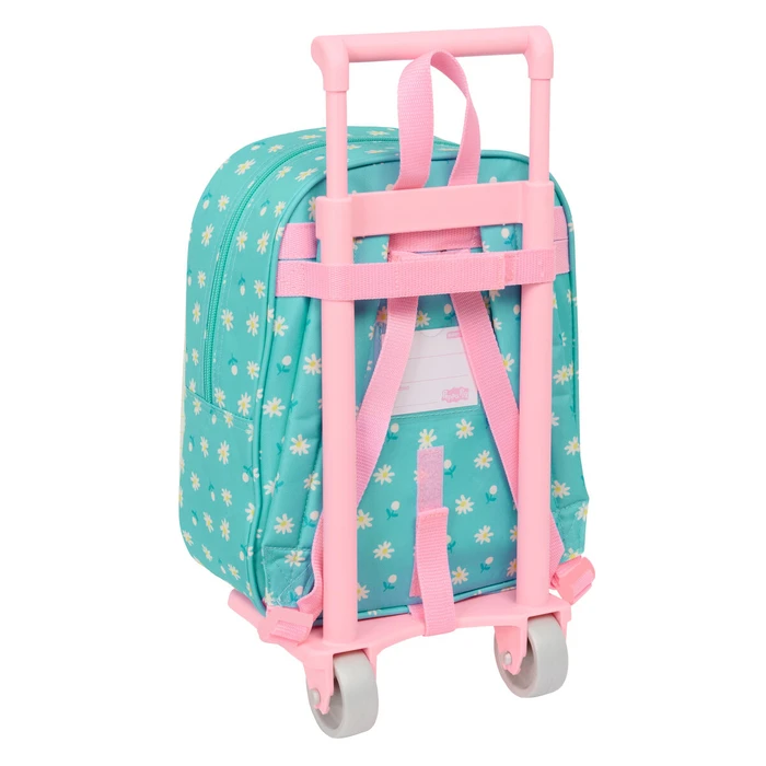 Σχολική Τσάντα με Ρόδες Peppa Pig Pretty flowers Κίτρινο Μέντα 22 x 27 x 10 cm