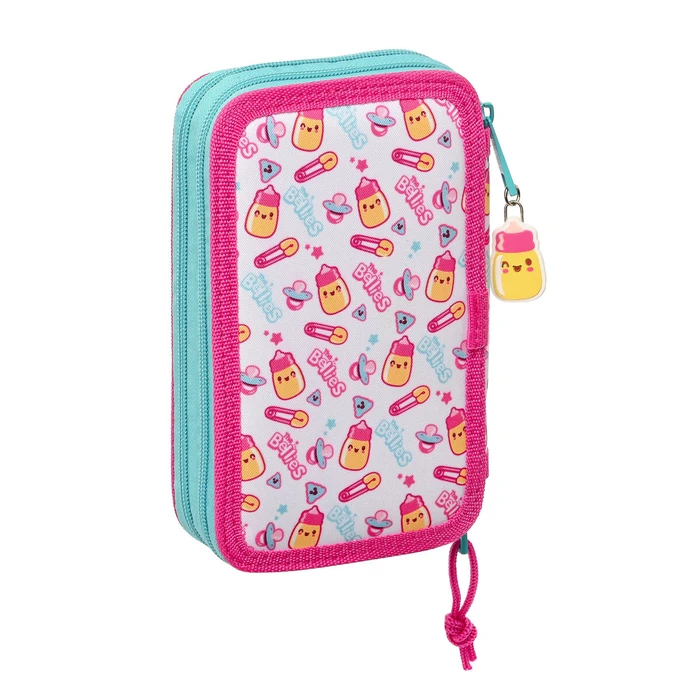 Κασετίνα για τα Μολύβια The Bellies Λευκό Μωβ Τυρκουάζ 12.5 x 19.5 x 4 cm (28 Τεμάχια)