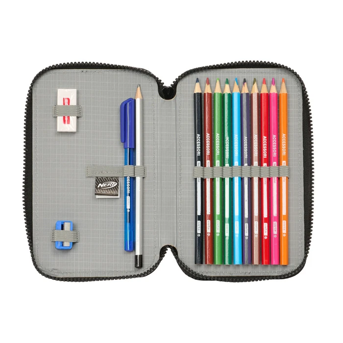 Κασετίνα για τα Μολύβια Nerf Get ready Μαύρο 12.5 x 19.5 x 4 cm (28 Τεμάχια)