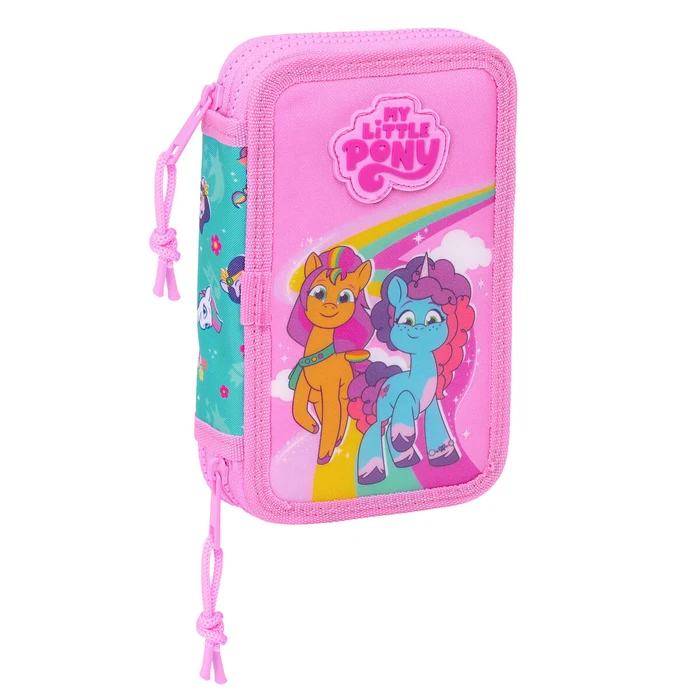 Κασετίνα για τα Μολύβια My Little Pony Magic Ροζ Τυρκουάζ 12.5 x 19.5 x 4 cm 28 Τεμάχια