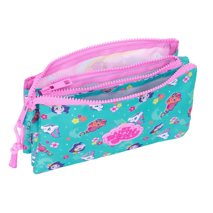 Τριπλή Κασετίνα My Little Pony Magic Ροζ Τυρκουάζ 22 x 12 x 3 cm