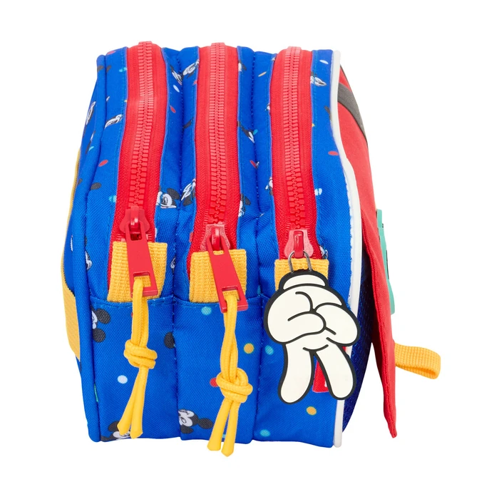 Τριπλή Κασετίνα Mickey Mouse Clubhouse Good day Μπλε 21,5 x 10 x 8 cm