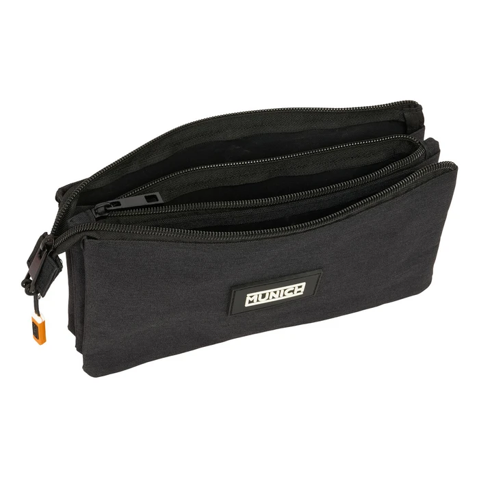 Τριπλή Κασετίνα Munich Lagoon Μαύρο 22 x 12 x 3 cm