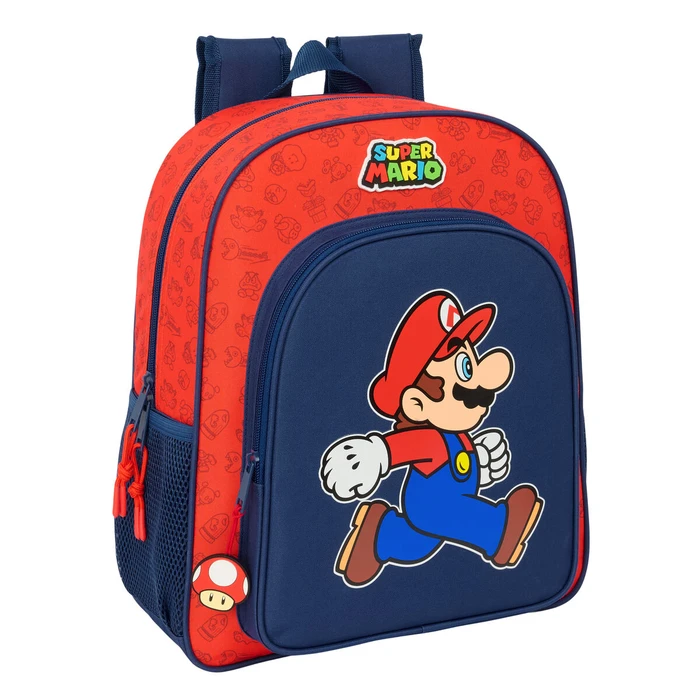 Σχολική Τσάντα Super Mario Trick Κόκκινο Σκούρο μπλε 32 x 38 x 12 cm
