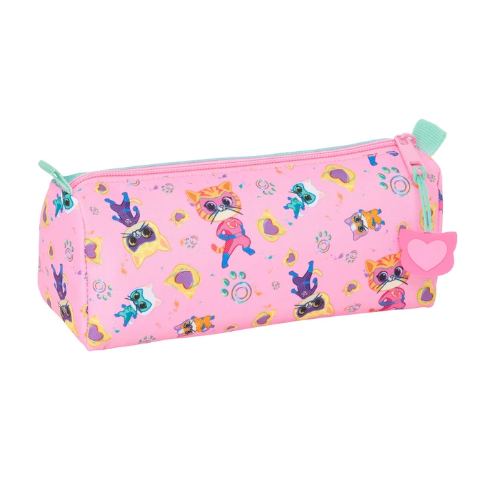 Κασετίνα SuperKitties Ροζ Τυρκουάζ 21 x 8 x 7 cm