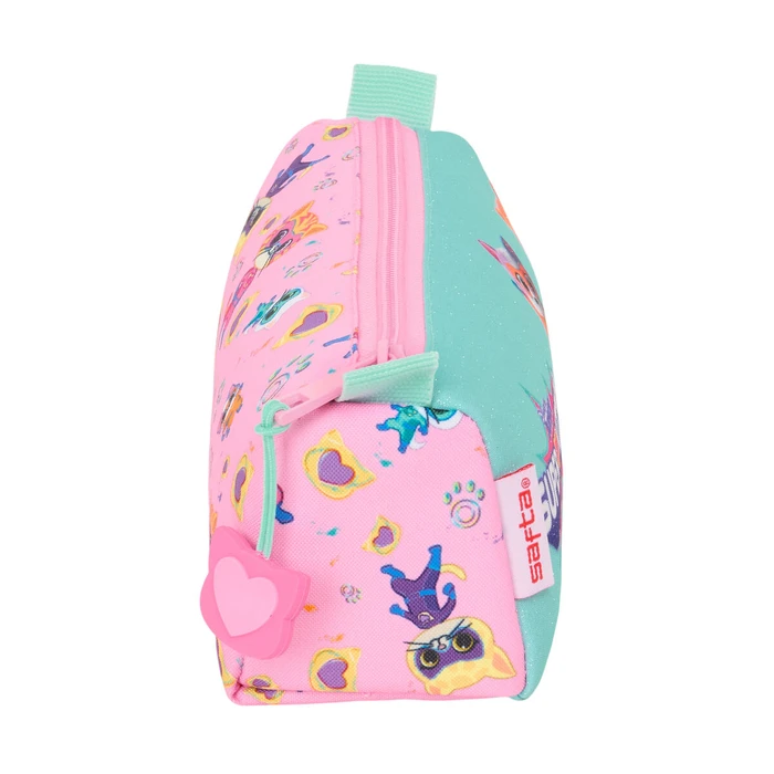 Κασετίνα SuperKitties Ροζ Τυρκουάζ 21 x 8 x 7 cm