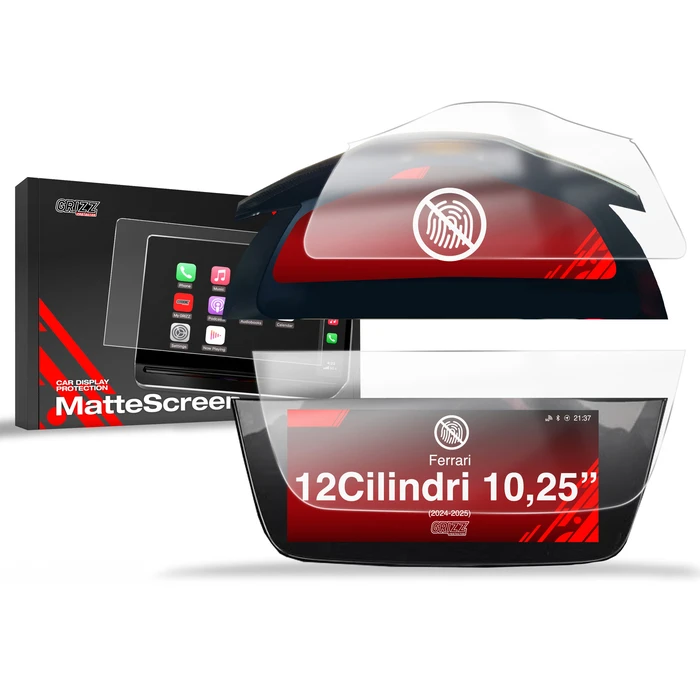 Matte GrizzGlass CarDisplay Protection Ferrari 12Cilindri 15,6"+10,25" (2024-2026) [2in1]