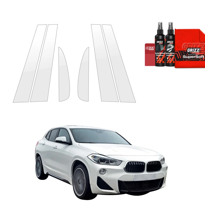 GrizzGlass BodyShield Car Pillar Protective Film BMW X2 (2017-2023) [6in1]