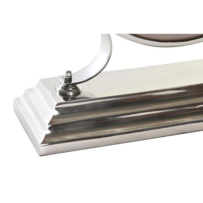 Ρολόι Bordklokke DKD Home Decor 30 x 9,5 x 33 cm Φυσικό Ασημί Αλουμίνιο Ξύλο από Μάνγκο Παραδοσιακά