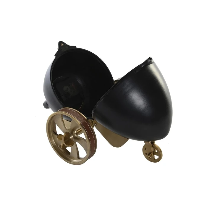 Ρολόι Bordklokke DKD Home Decor 20,5 x 20,5 x 21,5 cm Μαύρο Χρυσό Αλουμίνιο Ρητίνη Αποικιακό