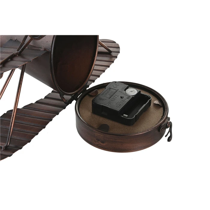 Ρολόι Bordklokke DKD Home Decor 35 x 21 x 14 cm Αεροπλάνο Κρυστάλλινο Αλουμίνιο Σίδερο (x2)