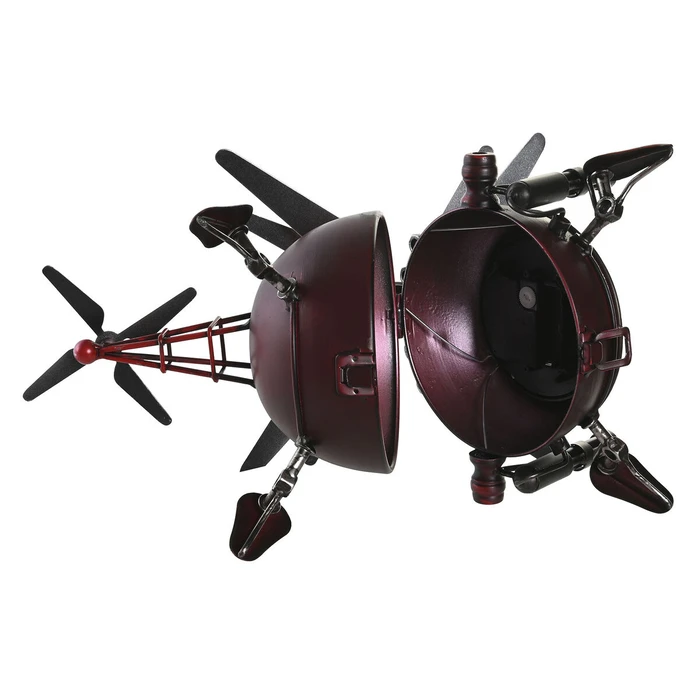 Ρολόι Bordklokke DKD Home Decor 23 x 33,5 x 22 cm Κρυστάλλινο Κόκκινο Ασημί Σίδερο (x2)