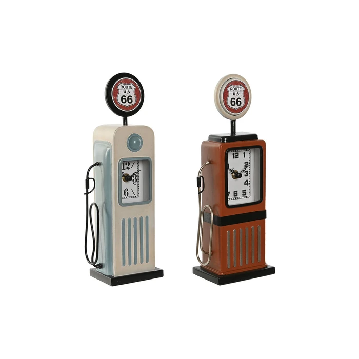 Ρολόι Bordklokke Home ESPRIT Μπλε Πορτοκαλί Μέταλλο Κρυστάλλινο Vintage 12 x 7,5 x 32 cm (x2)