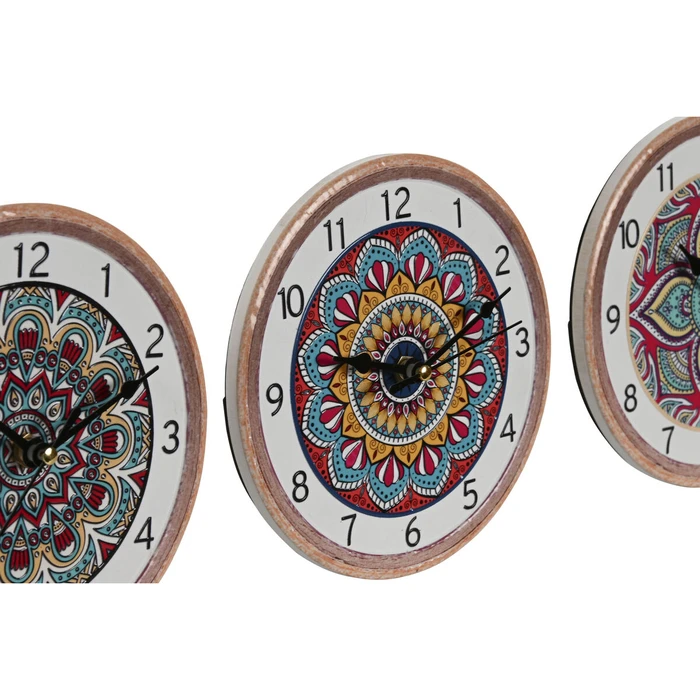 Ρολόι Bordklokke Home ESPRIT Κεραμικά Mandala 16 x 1 x 16 cm