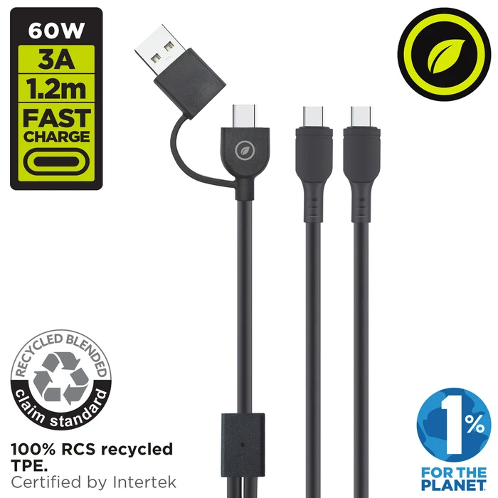 Καλώδιο USB-C σε USB-C Muvit for Change Mατζέντα 0,2 m