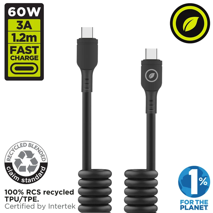 Καλώδιο USB-C σε USB-C Muvit for Change Μπλε 0,2 m