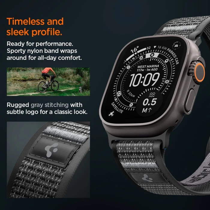 Spigen Athlex Air 2 Apple Watch 8 / 9 / 10 / 11 / SE / Ultra 44/45/46/49mm Active Black / Grey