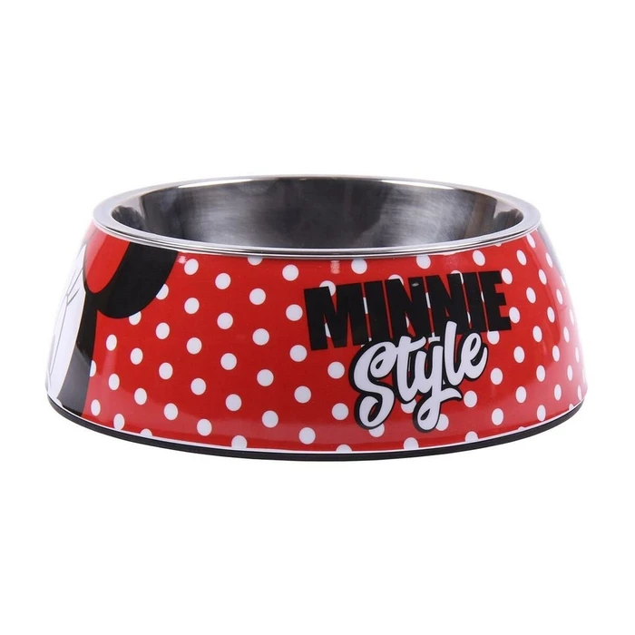 Ταΐστρα Σκύλων Minnie Mouse Κόκκινο μελαμίνη 180 ml Μαύρο Μέταλλο
