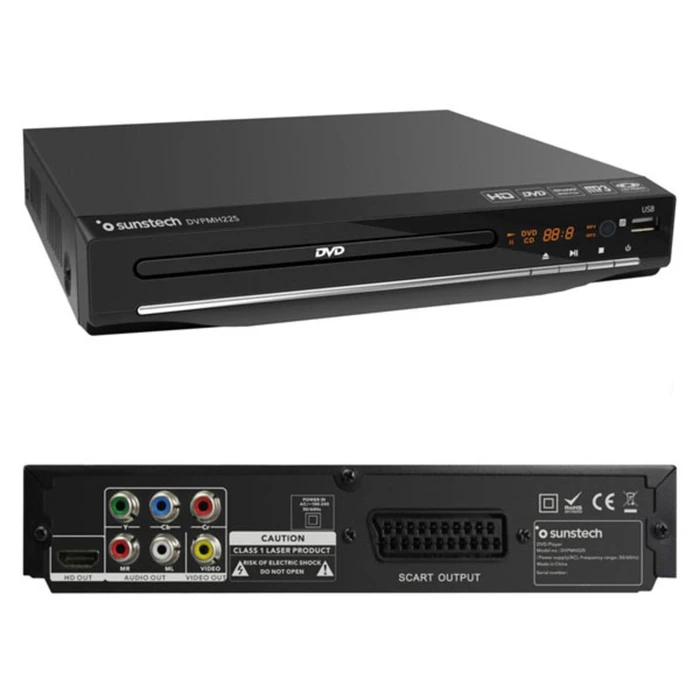 DVD Player Sunstech με Αποκωδικοποιητή Τηλεόρασης DVPMH225 Μαύρο