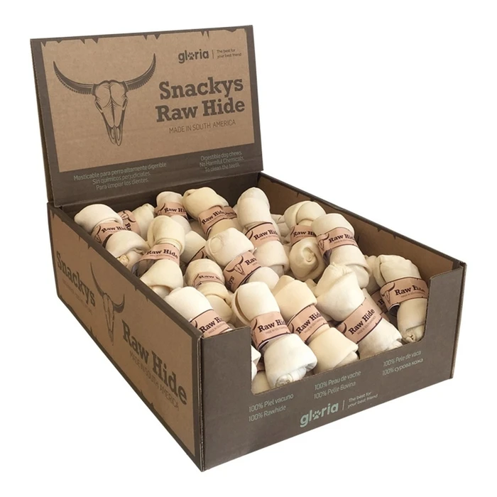 Κόκκαλο για τον Σκύλο Gloria Rawhide 50 Unidades Κόμπος Μασώμενο