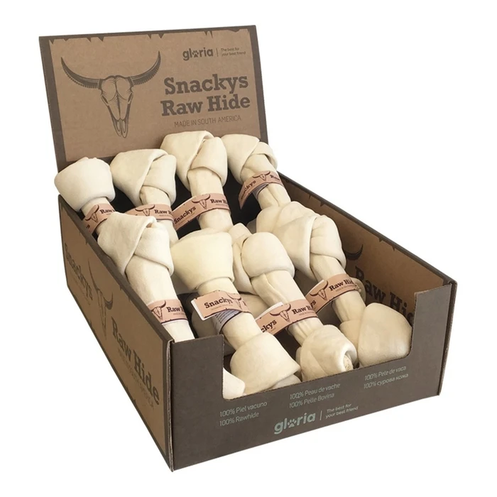Κόκκαλο για τον Σκύλο Gloria Rawhide Κόμπος Μασώμενο 12τμχ