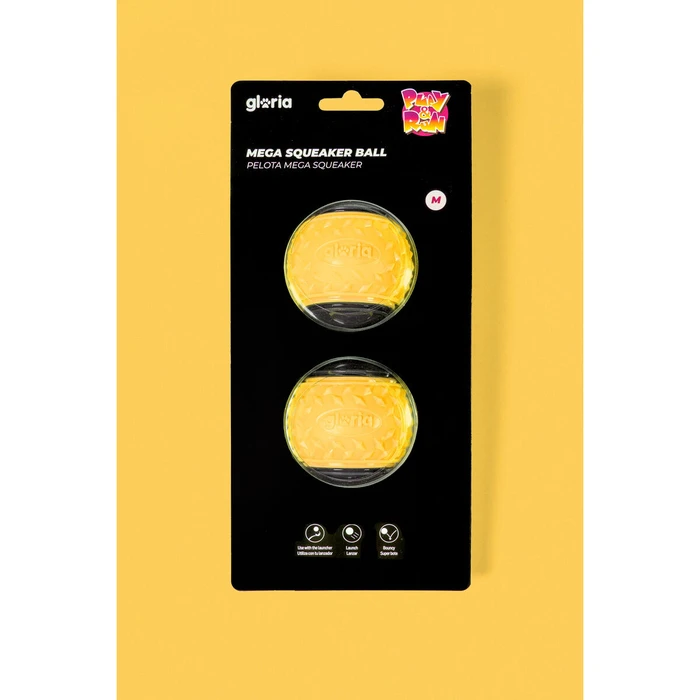 Μπάλα για τα Κατοικίδια ζώα Gloria PLAY AND RUN Κίτρινο TPR M 6,35 cm x2