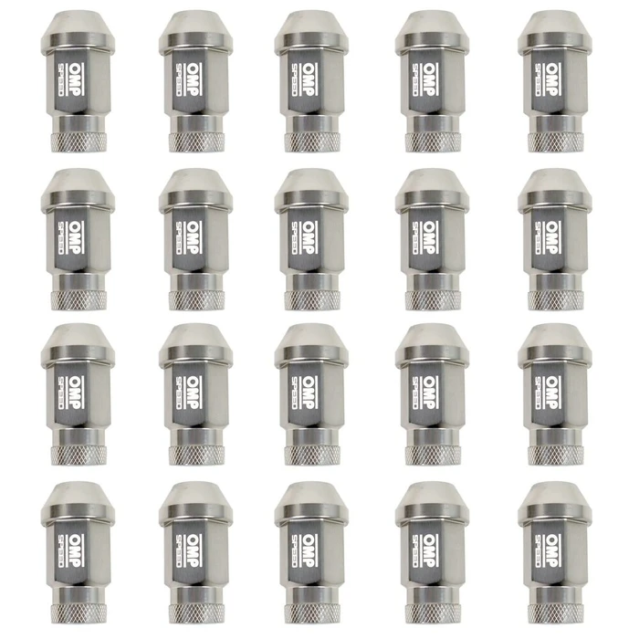 Set Παξιμάδια OMP 7075 M12 x 1,25 40 mm 20 uds Ανθρακί