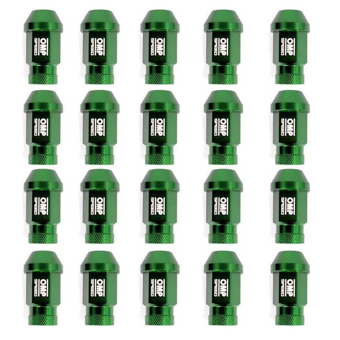 Set Παξιμάδια OMP 7075 40 mm M12 x 1,50 20 uds Πράσινο