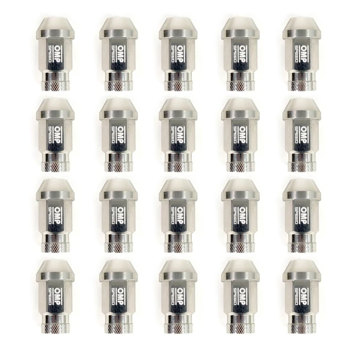 Set Παξιμάδια OMP 7075 40 mm M12 x 1,50 20 uds Ασημί
