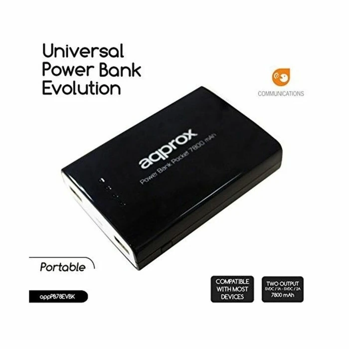 Power Bank Approx APPPB78EVBK 7800 mAh 2 x USB Micro USB 5 V 1-2 A