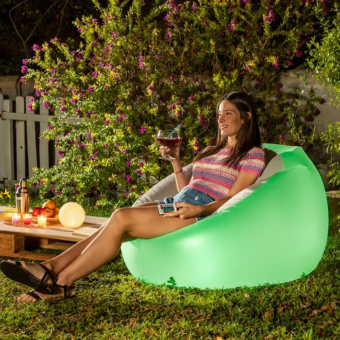 Inflatable Chair InnovaGoods Chight with Multicolor LED and Remote Control