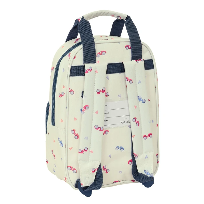 Σχολική Τσάντα Nait Nait Coches Μπεζ 20 x 28 x 8 cm