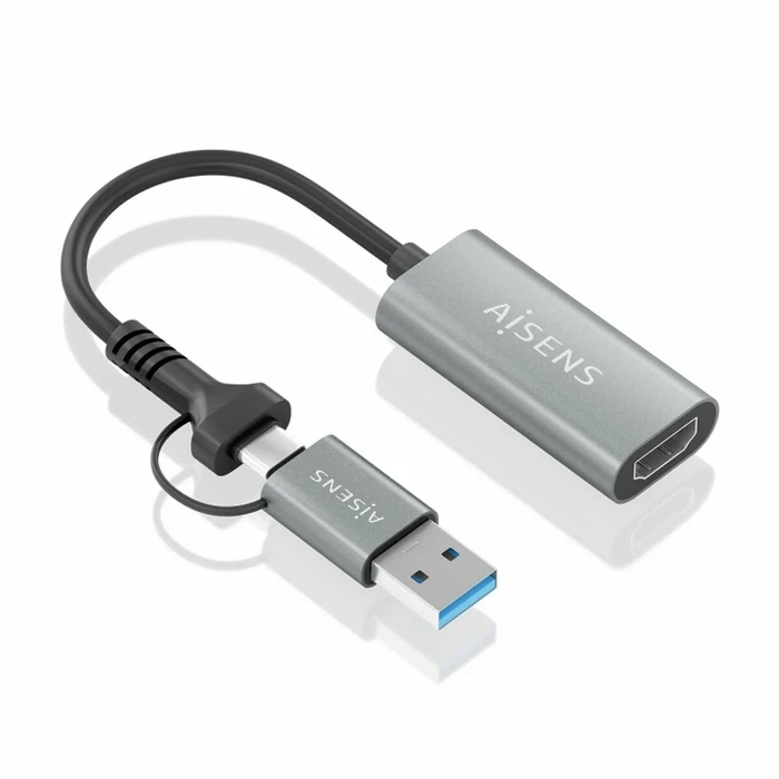 Aisens Μετατροπέας HDMI male σε HDMI female Γκρι 1τμχ (A109-0913)