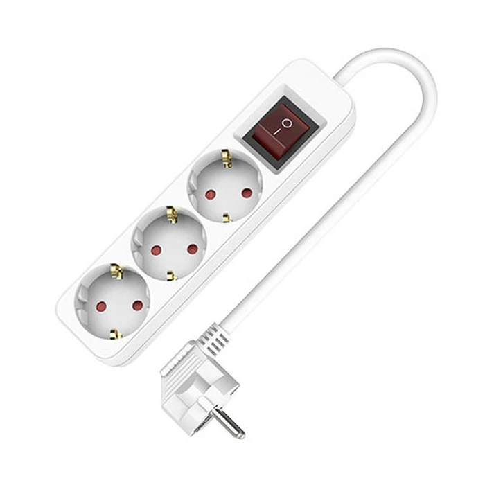 TM Electron Πολύπριζο 3 Θέσεων με Διακόπτη και Καλώδιο 1.5m