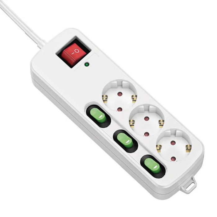 TM Electron Πολύπριζο με 3 Πρίζες χωρίς διακόπτη TMUAD553 Λευκό 3680 W 1.5 m