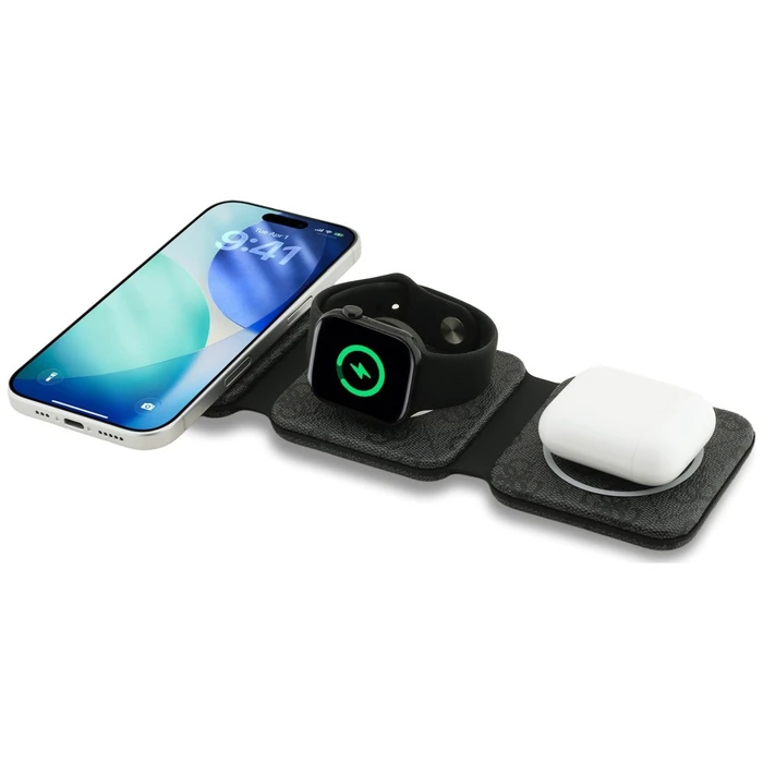 Guess 4G 15W MagSafe 3-in-1 Wireless Charger Black